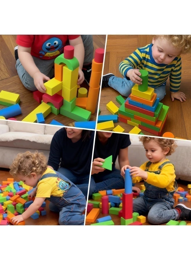61-Piece Big Soft Foam Building Blocks for  3+ Years , Early Learning & Colorful Stacking  Toys, Safe Big Blocks for Toddler and Kids - Image 3